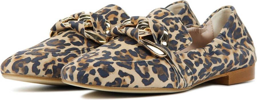 Stefano Lauran Instappers Dames Instapschoenen Damesschoenen Leer Leopardprint S1073 Leopard