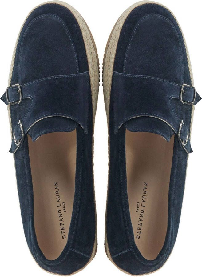 Stefano Lauran Instappers Heren Instapschoenen Herenschoenen Suède S3091 Blauw