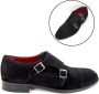 Stravers Grote Maten Schoenen Stravers Gespschoenen Zwart Suede Grote Maten Herenschoenen met Gesp - Thumbnail 2