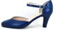 Stravers Grote Maten Schoenen Stravers Luxe Blauwe Pumps met Bandje Grote Maten Hakken - Thumbnail 7