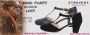 Stravers Grote Maten Schoenen Stravers Pumps met T-Bandje Zwart Suede Grote Maten Damesschoenen - Thumbnail 2