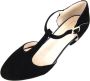Stravers Grote Maten Schoenen Stravers Pumps met T-Bandje Zwart Suede Grote Maten Damesschoenen - Thumbnail 7