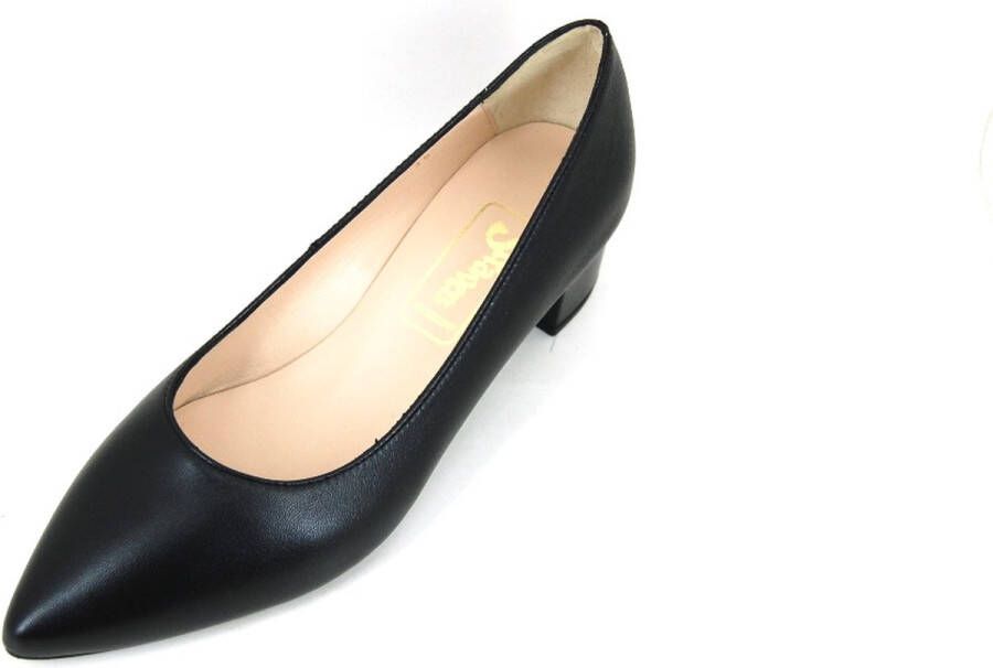 Stravers Grote Maten Schoenen Stravers Spitse Pumps met Blokhak Grote Dames Maten Luxe Zwarte Pumps