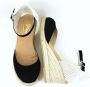 Stravers Grote Maten Schoenen Stravers Zwarte Espadrilles met Sleehak Grote Maten Sleehakken - Thumbnail 6