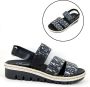 Stravers Kleine Maten Schoenen Stravers Comfortabele Raffia Look Sandalen Uitneembaar Voetbed Kleine Maten Zwarte Leren Sandalen - Thumbnail 6