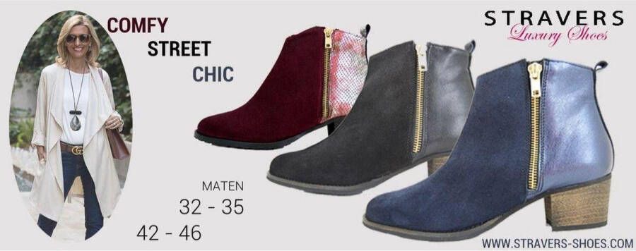 Stravers Kleine Maten Schoenen Stravers Enkellaarzen met Lage Hak Zwart Kleine Maten Korte Dames Laarsjes