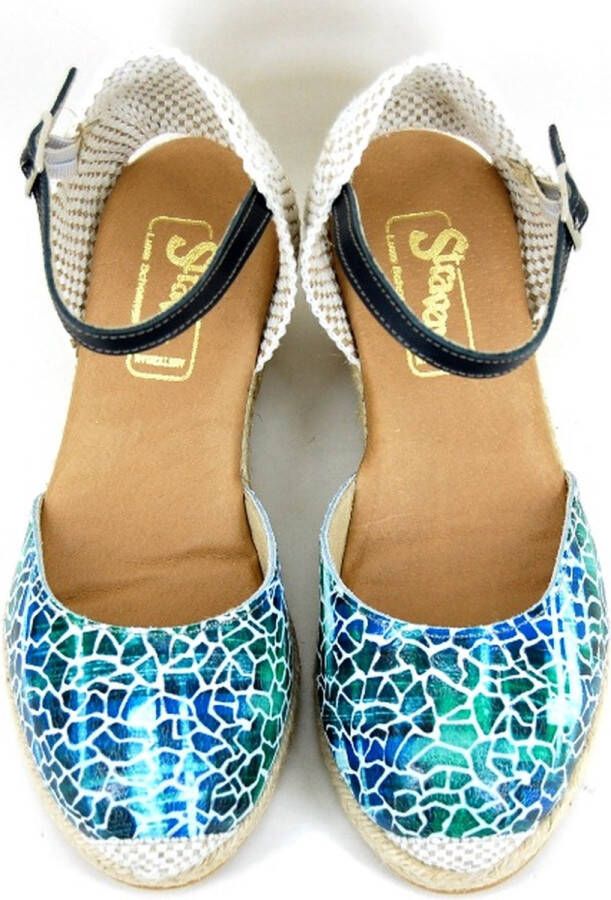 Stravers Kleine Maten Schoenen Stravers Espadrilles met Sleehak Blauw Kleine Maten Dames Sandalen