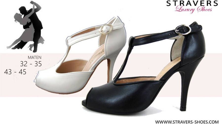 Stravers Kleine Maten Schoenen Stravers Peeptoe Pumps met Hak en Bandje Kleine Maten Zwarte Stiletto Hakken - Foto 3