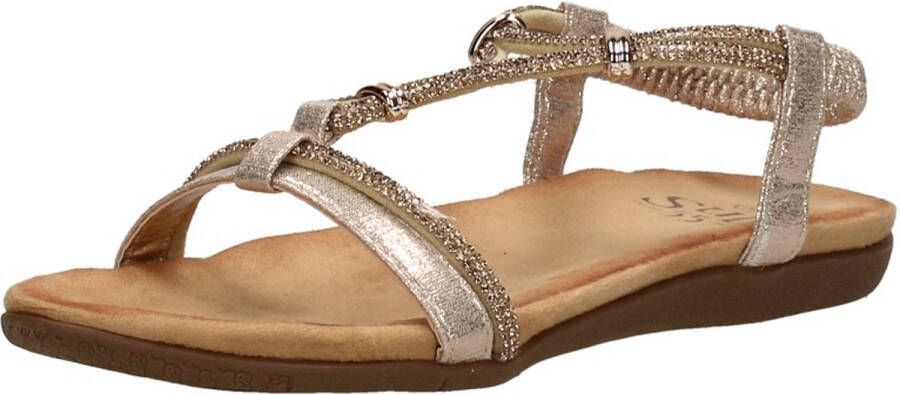 Sub55 Comfortabel Sandalen Plat goudkleur