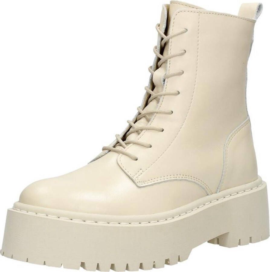 Sub55 Dames veterschoenen Hoog gebroken wit