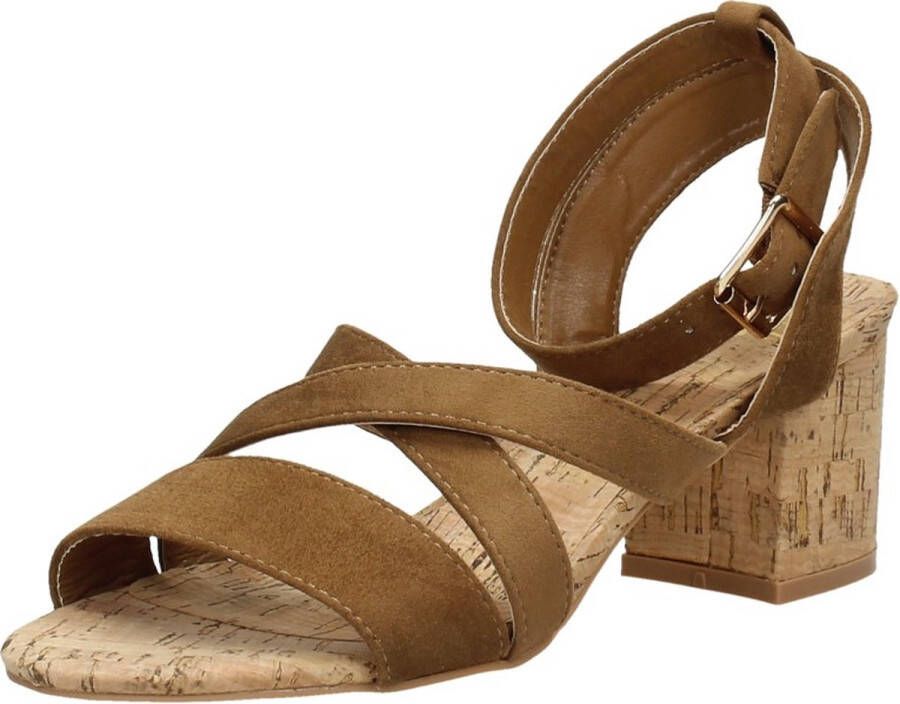 Sub55 Sandalen Hak Sandalen Hak cognac