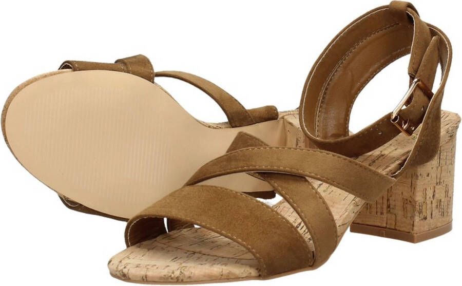 Sub55 Sandalen Hak Sandalen Hak cognac