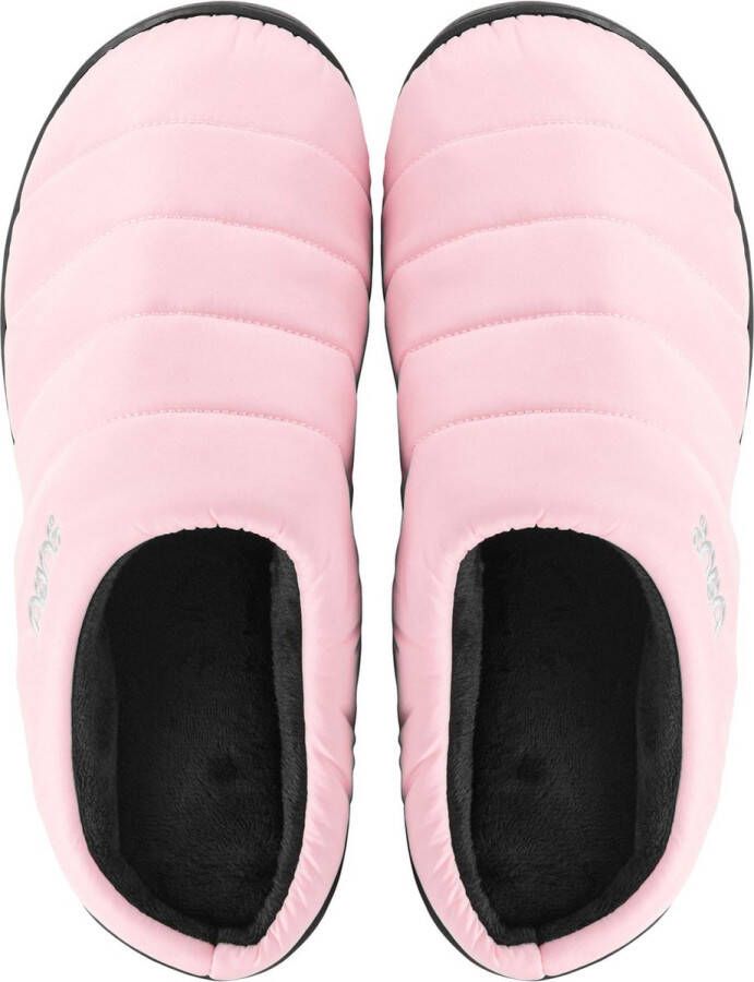 Subu Pantoffels Dames Sloffen Instappers Canvas Harde zool Dichte hiel Permanent Roze