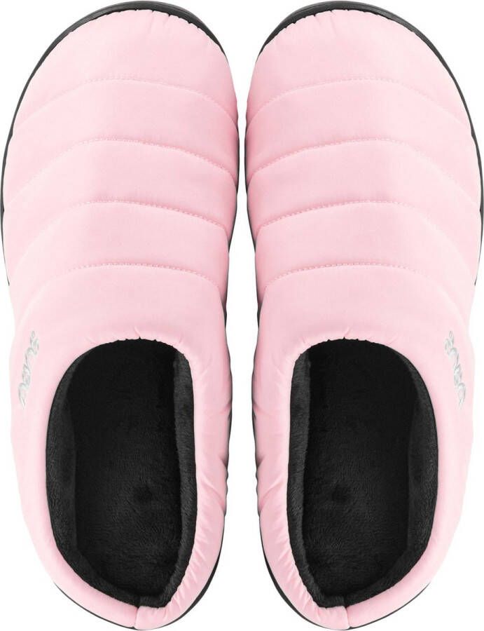 Subu Pantoffels Dames Sloffen Instappers Canvas Harde zool Dichte hiel Permanent Roze