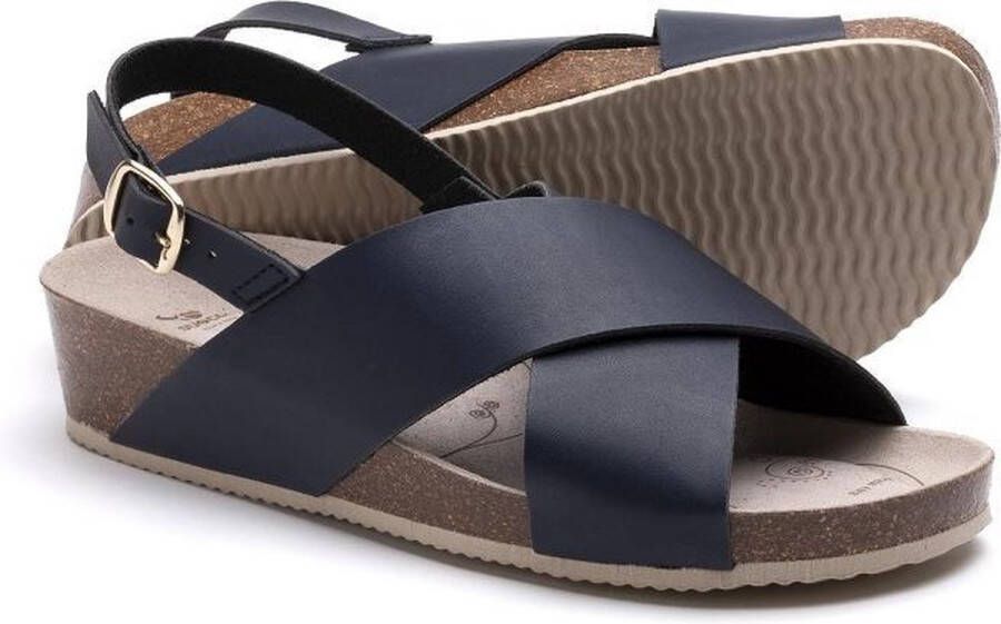 Suecos Dahlia sandalen dames navy vermoeide voeten voetboogondersteuning antislip zool antibacteriële binnenzool demping sleehak - Foto 8