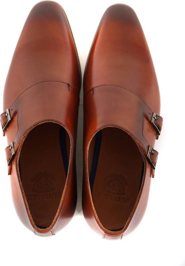 Suitable Double Monk Strap Schoen Cognac Leer Heren Gespschoenen Double monk strap