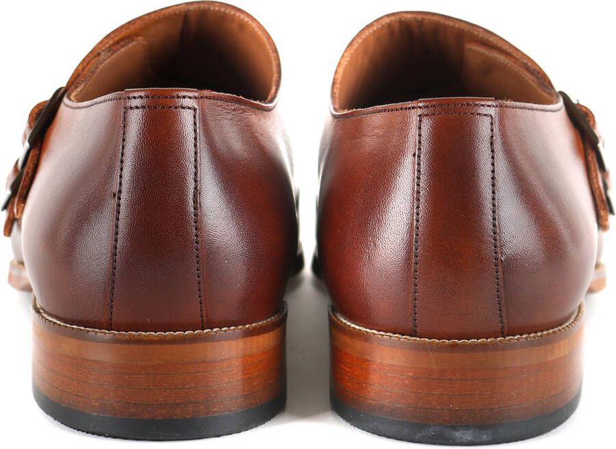 Suitable Double Monk Strap Schoen Cognac Leer Heren Gespschoenen Double monk strap