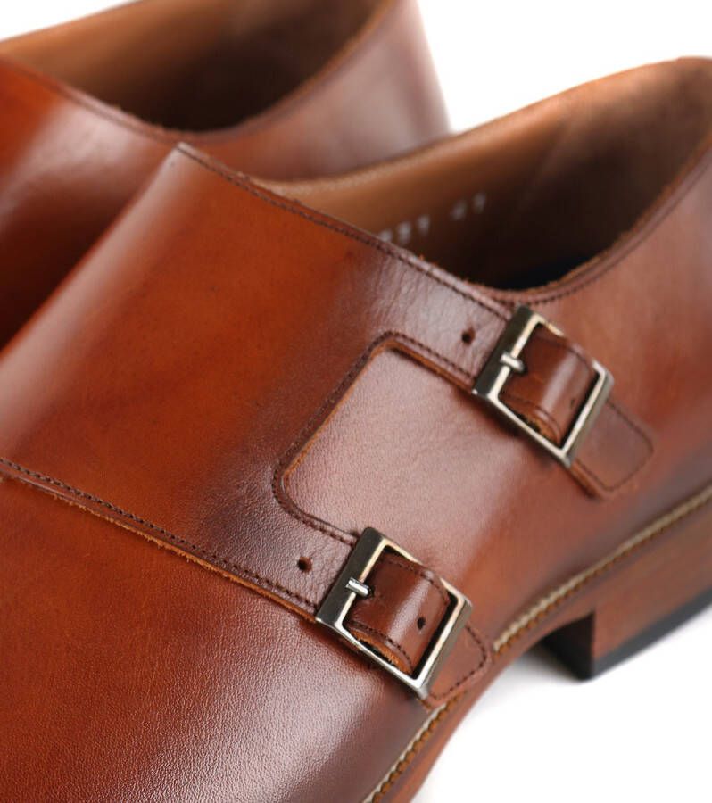 Suitable Double Monk Strap Schoen Cognac Leer Heren Gespschoenen Double monk strap