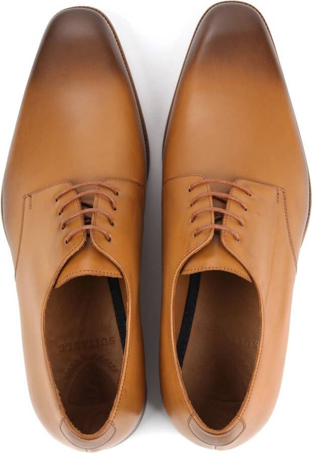 Suitable Herenschoen Leer Cognac Schoen cm Leer Heren Veterschoenen - Foto 4