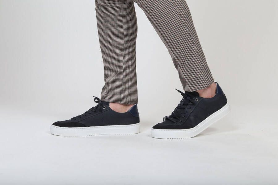 Suitable Nubuck Skave Sneaker Donkerblauw Heren Sneakers