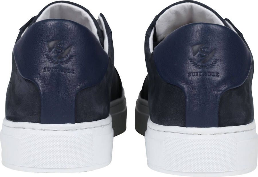 Suitable Nubuck Skave Sneaker Donkerblauw Heren Sneakers