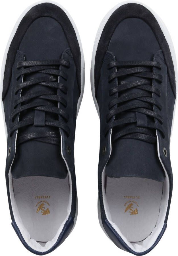 Suitable Nubuck Skave Sneaker Donkerblauw Heren Sneakers