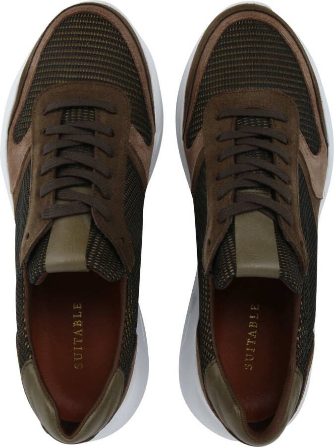 Suitable Sneaker Donkergroen Heren Sneakers