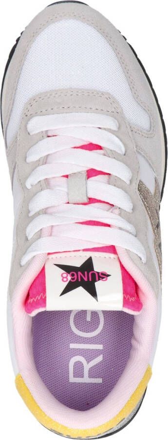 Sun68 Dames Sneakers Stargirl Glitter Logo Bianco Wit