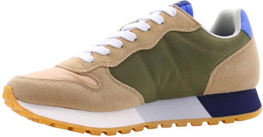 Sun68 Jaki Tricolors Sneaker Mannen Groen blauw beige