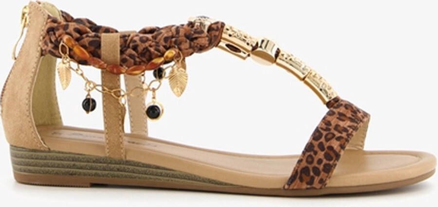Super Cracks Supercracks dames sandalen met luipaardprint Bruin - Foto 3
