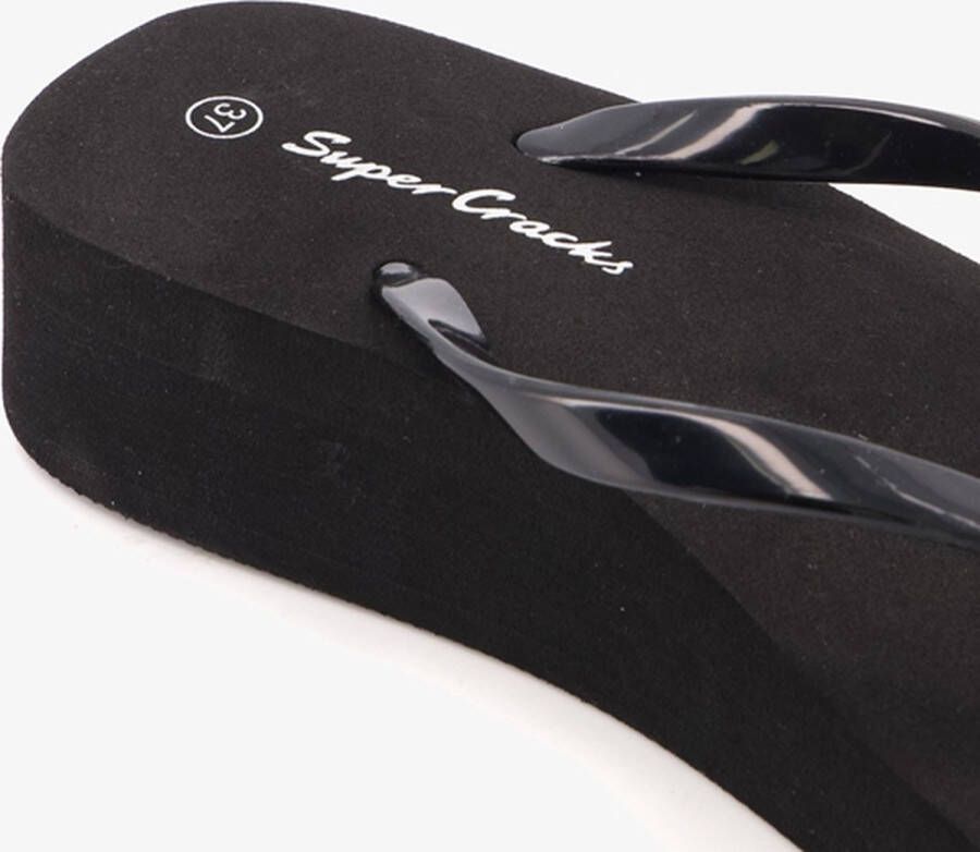 Super Cracks Supercracks dames teenslippers met dikke zolen Zwart - Foto 8