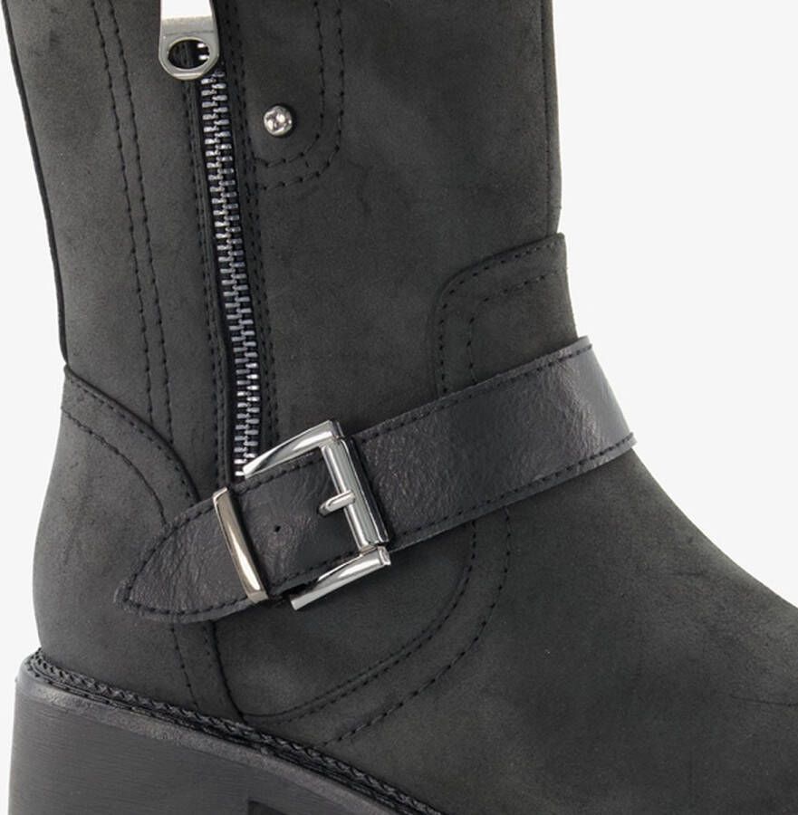 Super Cracks Supercracks gevoerde dames biker boots zwart