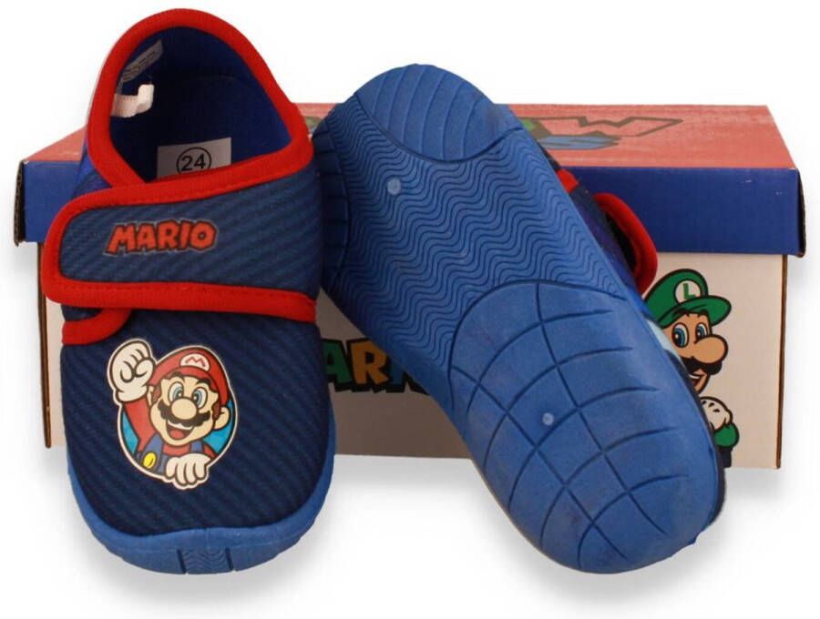 Super Mario Jongens Pantoffel Blauw
