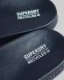 Superdry Code Core Vegan Pool Slide Heren Slippers Donkerblauw Wit - Thumbnail 5