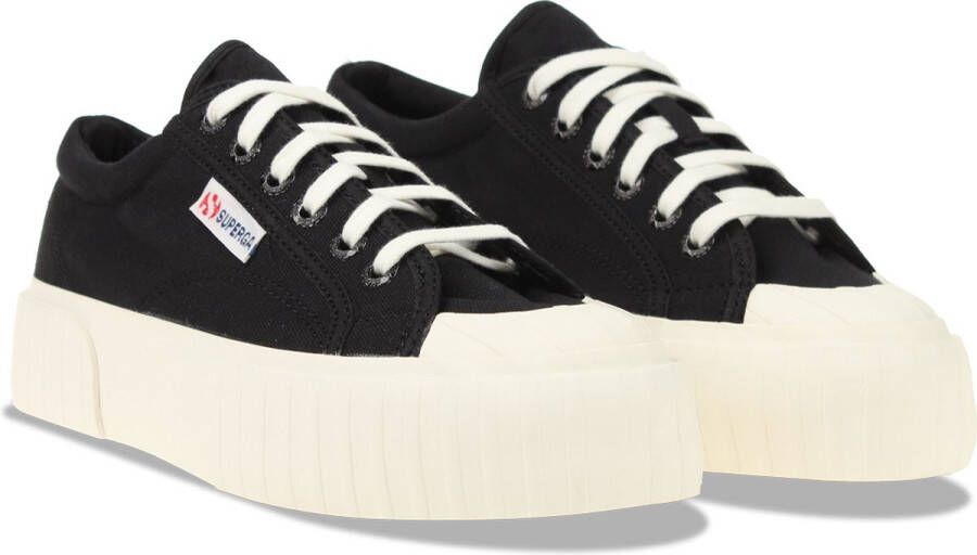 Superga 2631 Stripe Platform Zwart Dames