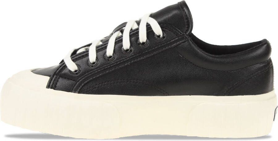 Superga 631 Stripe Platform Vegan Leather Zwart Dames