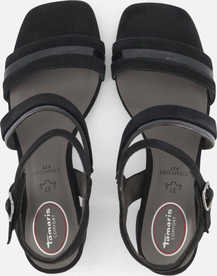 Tamaris Comfort Sandalen met hak zwart Imitatielee Dames - Foto 9