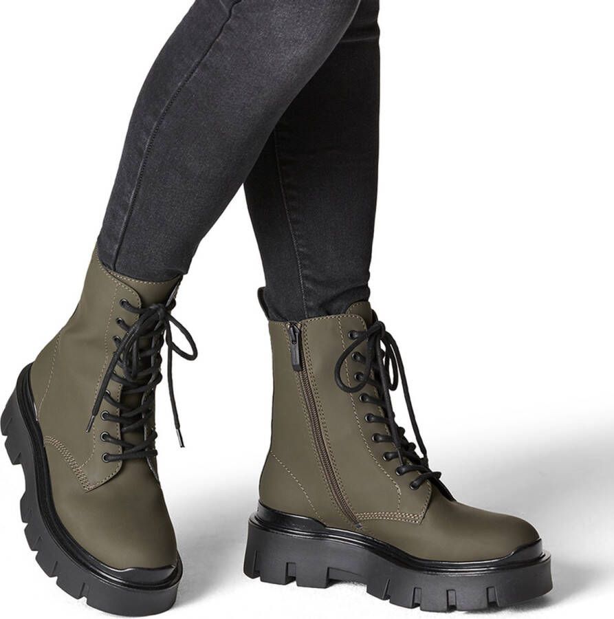 Tamaris Stijlvolle Groene Veterschoenen Green Dames - Foto 6