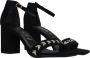 Tamaris Stijlvolle zwarte leren hoge hak sandalen Black Dames - Thumbnail 9