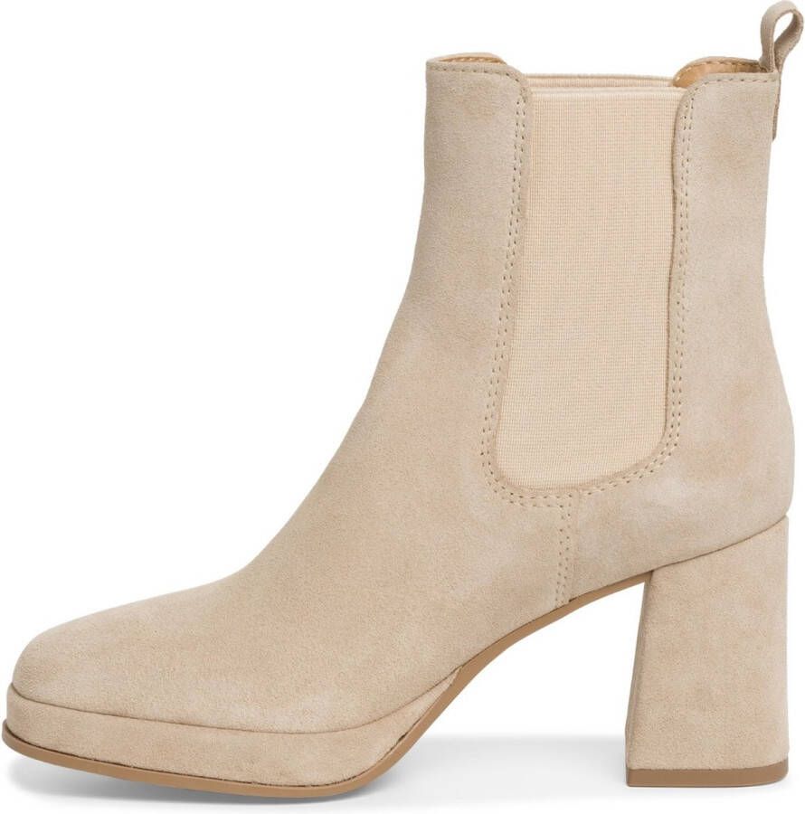 Tamaris Enkellaarsjes beige Leer Dames