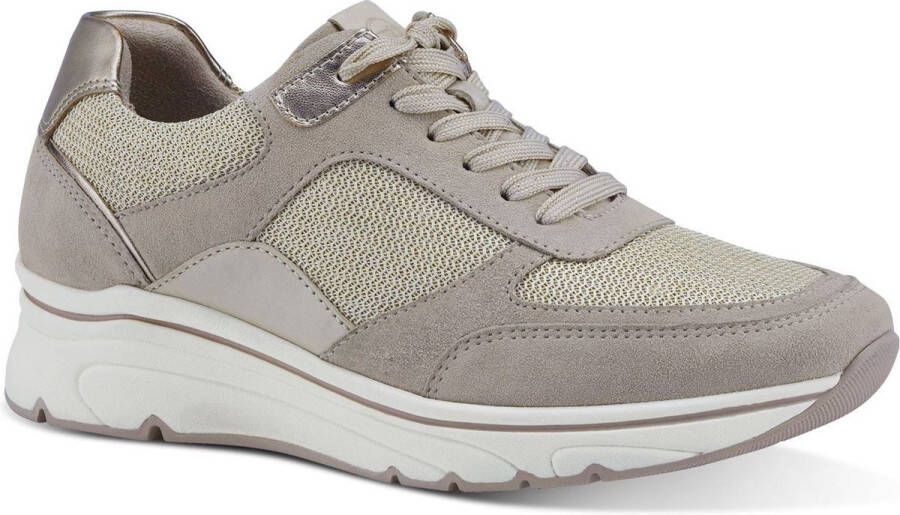 Tamaris Glam Com Sneakers beige Imitatieleer Dames