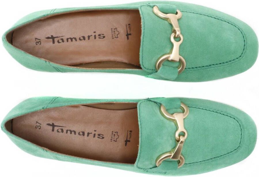 Tamaris Instappers groen Leer Dames