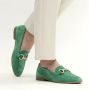 Tamaris Groene suède loafers met verharde hiel en gouden detail Green Dames - Thumbnail 14