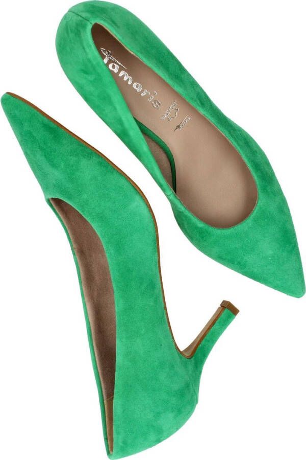 Tamaris Suède Groene Trendy Hakken Pumps Green Dames - Foto 5