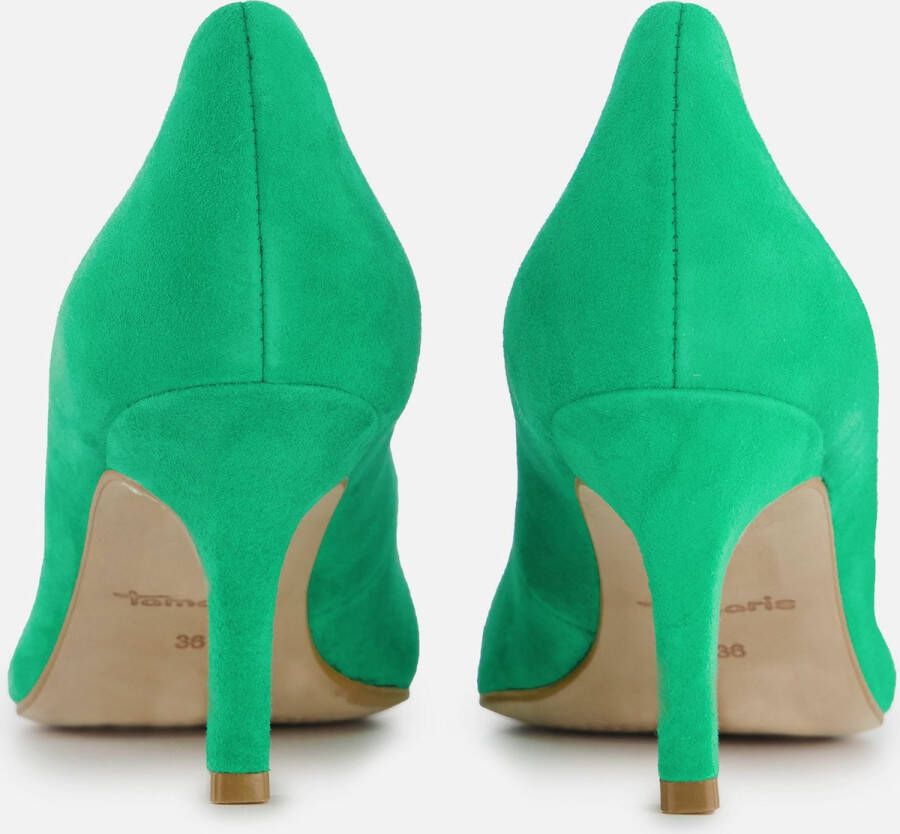 Tamaris Suède Groene Trendy Hakken Pumps Green Dames - Foto 6
