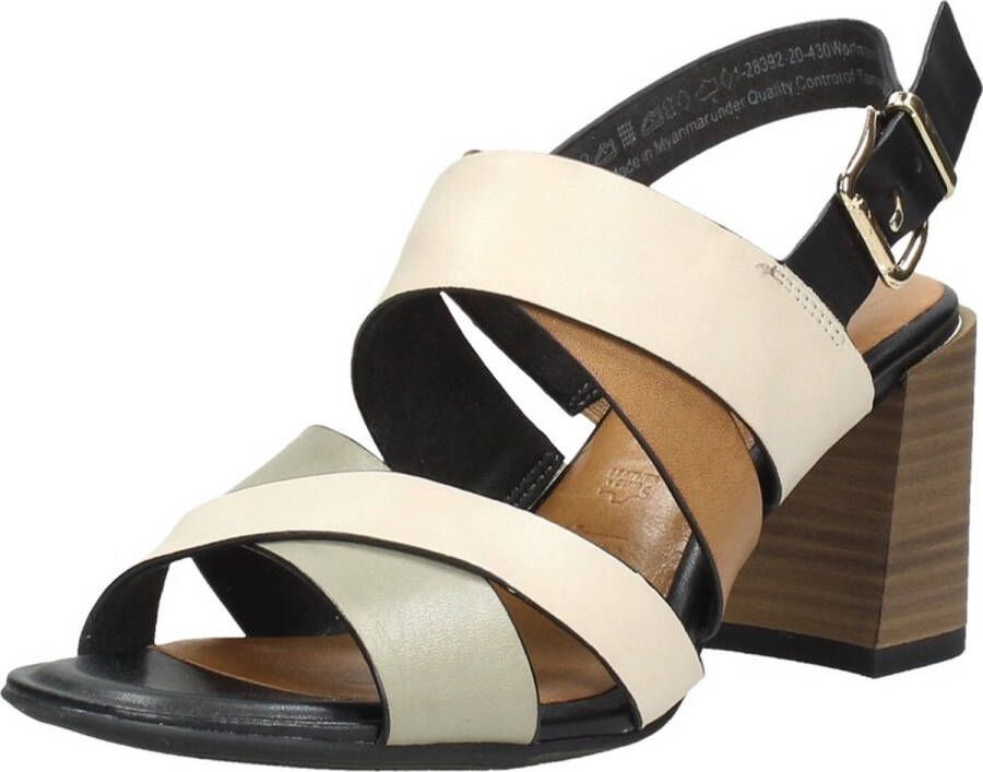 Tamaris Sandalen met hak beige Leer Dames