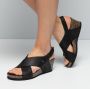 Tamaris Blauwe Suède Sleehak Sandalen Blue Dames - Thumbnail 9