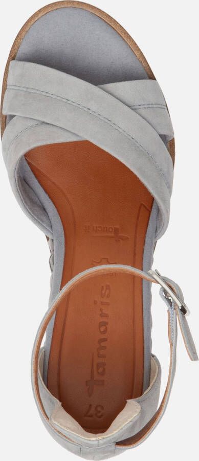 Tamaris Blauwe Suède Sleehak Sandalen Blue Dames - Foto 11