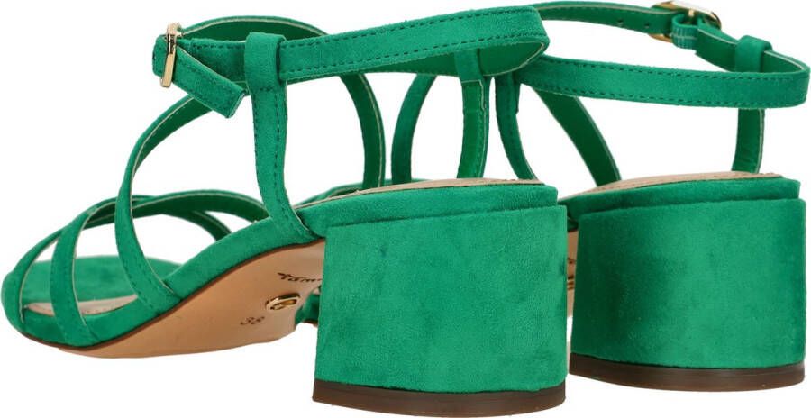 Tamaris Sandalen met hak groen Textiel Dames