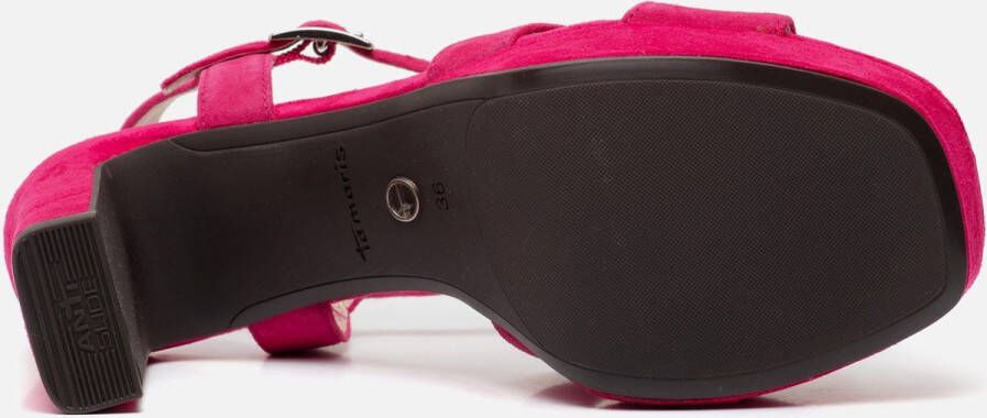 Tamaris Sandalen met hak roze Leer Dames